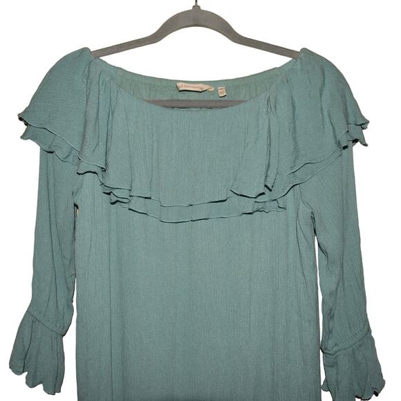 SOFT SURROUNDINGS $119 Bossa Nova Off-The-Shoulder Crinkle Dress Medium - Picture 3 of 4